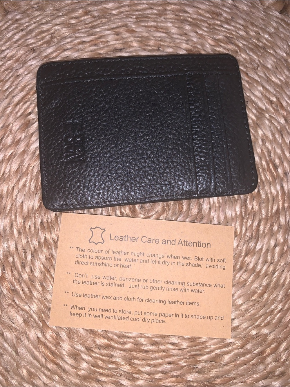 E-Sign Black Leather Card Holder RFID Wallet NWT in box
